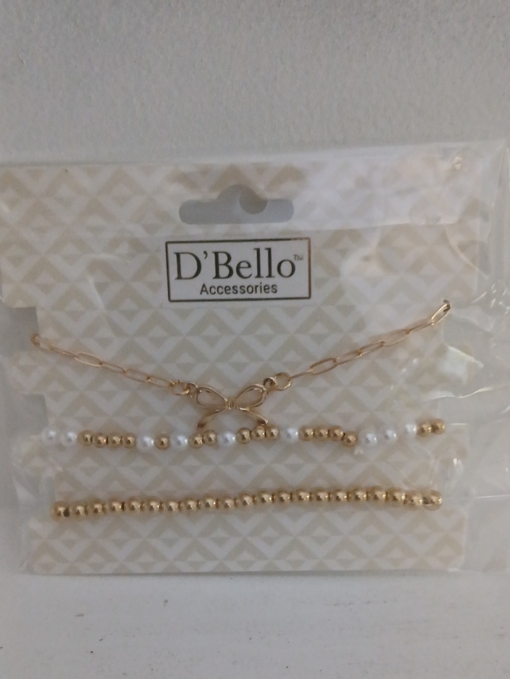 Gold Beaded & Pearl Layered Bracelet Set